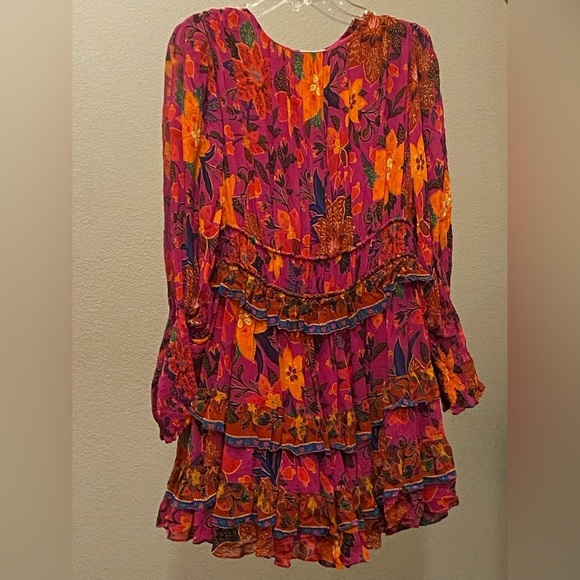 FARM RIO Tropical Tapestry Long-Sleeve Minidress Size M - Picture 13 of 16